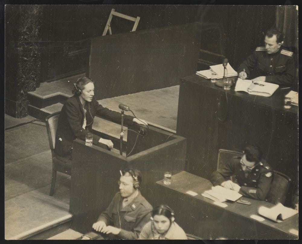 Woman sitting in court