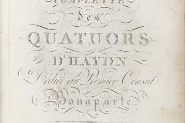 Haydn string quartets, first edition, violin part